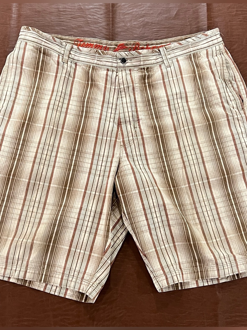 Tommy Bahama Men’s Brown Plaid Bermuda Shorts - Silk Cotton - Size 40